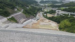 大阪府茨木市　安威川ダム空撮