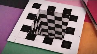 Op-Art Hole to the Deep - How to Draw 3D Hole - Optical Illusion