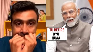 PM Narendra Modi talking to Ravichandran Ashwin and congratulated him on his retirement