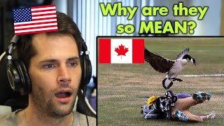 American Reacts to TERRIFYING Canada Goose Attacks