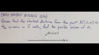 NTU MH1810 AY1516S1 Q1b (Find possible values of alpha)