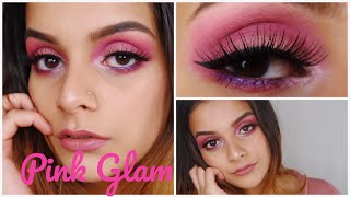 PINK VALENTINES GLAM MAKEUP TUTORIAL USING JAMES CHARLES PALETTE | MIRA PATEL INSPIRED