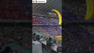 Euro 2020 protester narrowly avoids disaster in parachute stunt