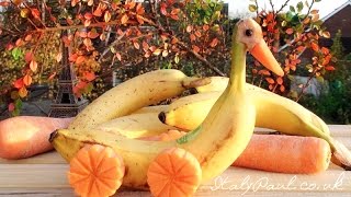 Art In Banana Yellow Duck Car | Fruit Carving Garnish | Banana Garnish (Italypaul)