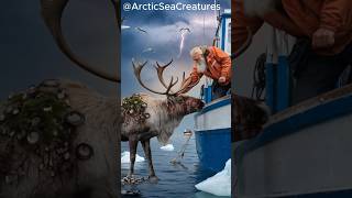 Reindeer with millions of barnacles on its body asks old man to help it