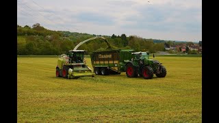 [1.Schnitt] LU Schmidt Ronneburg Grassilage Häckseln mit Claas Jaguar 950 und zwei Abfahrern