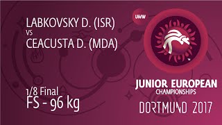 1/8 FS - 96 kg: D. CEACUSTA (MDA) df. D. LABKOVSKY (ISR), 9-0