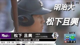 明治大学 松下且興(熊本龍田中-九州学院)【東京六大学野球リーグ戦】