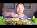 beef innards curry stink bean singju boiled broccoli celery and king mukbang