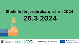 Stödinfo för jordbrukare, 26.3.2024