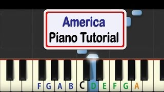 Easy Piano Tutorial for America with free PDF piano sheet music