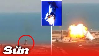 SpaceX Starship rocket crashes and explodes as it lands