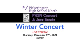 PHSN Concert \u0026 Jazz Bands - Winter Concert Live Stream - Thursday, December 19th, 2024