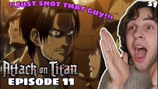 OH NO EREN!... ATTACK ON TITAN S1 - Episode 11 | First time reaction