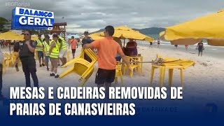 Bares e restaurantes são fiscalizados em operação na faixa de areia de Canasvieiras