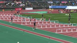 2015　北海道全中　陸上競技　女子100mH　準決勝1組