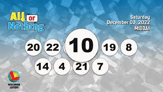 Wisconsin Lottery Midday Draw 12/03/2022