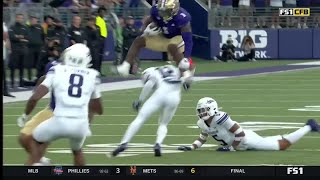 Jonah Coleman Goes Up and Over vs. Northwestern | Washington Football | 09/21/2024