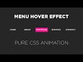 Pure CSS Menu Hover Animation | CSS Navbar Animation
