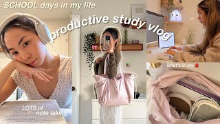 STUDY VLOG 🖇 VERY productive school days in my life, what’s in my backpack, LOTS of note taking