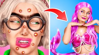 Dork to Mermaid: Amazing Beauty Transformation! Viral Hacks