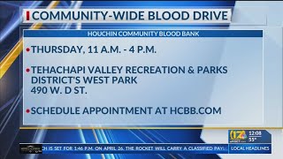 Houchin Community Blood Bank holding blood drive in Tehachapi this week