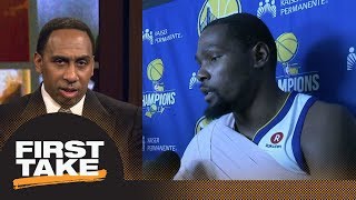 Stephen A. goes off on Kevin Durant: I don't want to hear you miss Steph Curry | First Take | ESPN