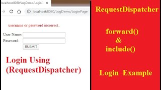 RequestDispatcher forward and include Login example