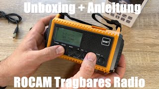 Tragbares Radio DAB+/DAB/FM mit 5000mAh Batterie (Powerbank) Solar-Kurbelradio unboxing \u0026 Anleitung