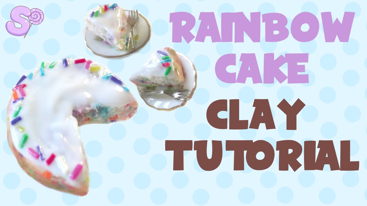 Miniature Rainbow Cake Polymer Clay Tutorial Youtube