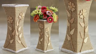 Jute craft ideas | Home decorating idea handmade | Flower Vase | DIY Jute Craft Decoration Design#3