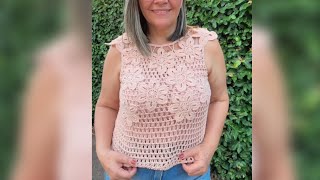 CROCHET TANK WITH MARTA FLOWERS