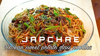 Japhae -Korean Sweet Potato glass Noodles | Korean Food Recipe