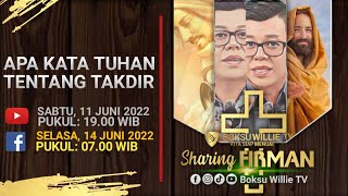 APA KATA TUHAN TENTANG TAKDIR || Sharing Firman Hari Ini || Boksu Willie TV