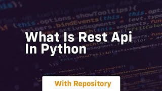 what is rest api in python