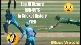 Top 10 Bizarre Run-outs in Cricket History | Top 10 Best and funny   Runouts in Cricket🏏.