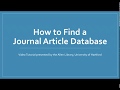 How to Find a Journal Article Database