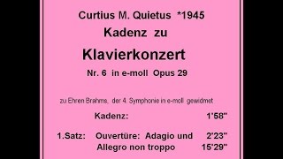 Kadenz zum 1.Satz  Klavierkonzert Nr. 6 in e-moll Op. 29