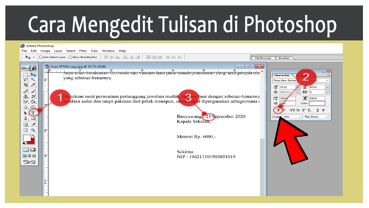 Cara Mengedit Tulisan Di Photoshop - YouTube