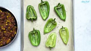 Taco Stuffed Poblano Peppers Clean Eating Recipe