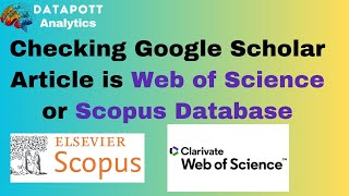 Checking Google Scholar Article in Web of Science or Scopus Databases