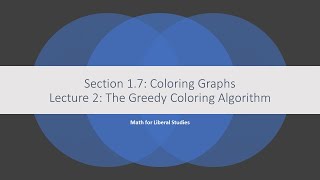 Math for Liberal Studies - Lecture 1.7.2 The Greedy Coloring Algorithm