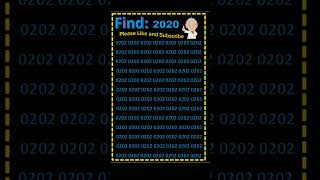 Find 2020 #viral #shorts #challenge #funny #puzzle