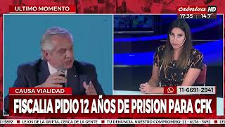 Fiscalía pidió 12 años de prisión para Cristina Kirchner: Alberto Fernández salió a apoyarla