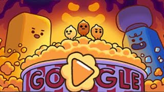 Google Celebrating Pop Corn - Walkthrough (No Deaths)