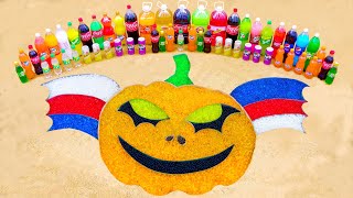 How to make Rainbow Hallowen Pumpkin with Orbeez , Big Coca Cola vs Mentos & Popular Sodas