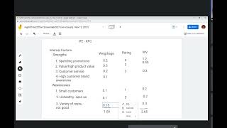 INTERNAL FACTOR (IFE) EXAMPLE