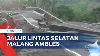 Longsor, Jalan Sepanjang 15 Meter di Jalur Lintas Selatan Malang Ambles