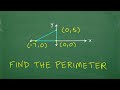 Find the perimeter of a triangle with vertices (0,0), (0, 5), (-7, 0)