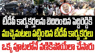 బెదిరించిన పెద్దిరెడ్డికి ముచ్చెమటలు పట్టించిన టీడీపీ కార్యకర్తలు.. ఒక్క పూటలోనే ఉ* పోయించారు I YCP